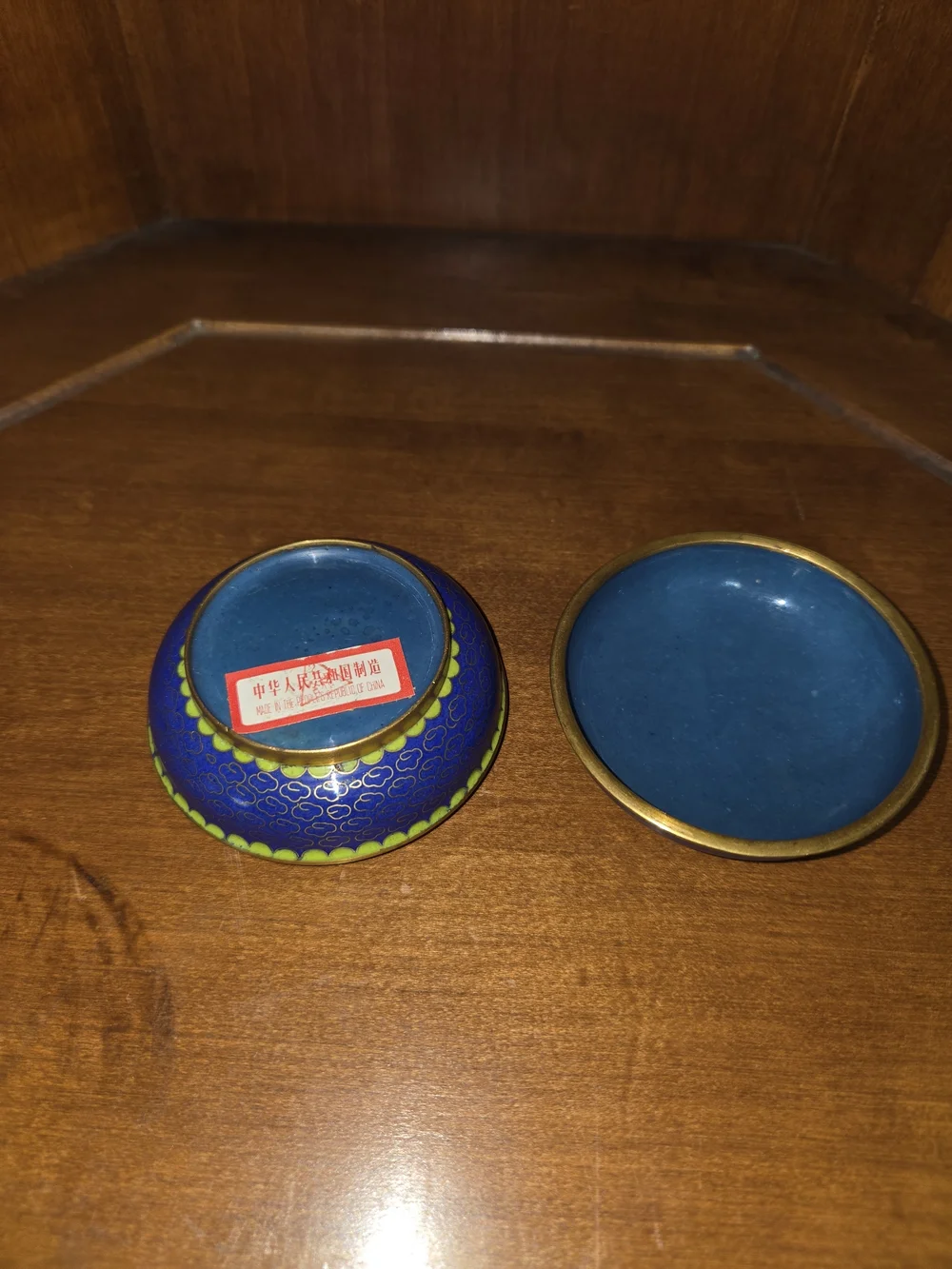 Blue Floral Cloisonné Trinket Box